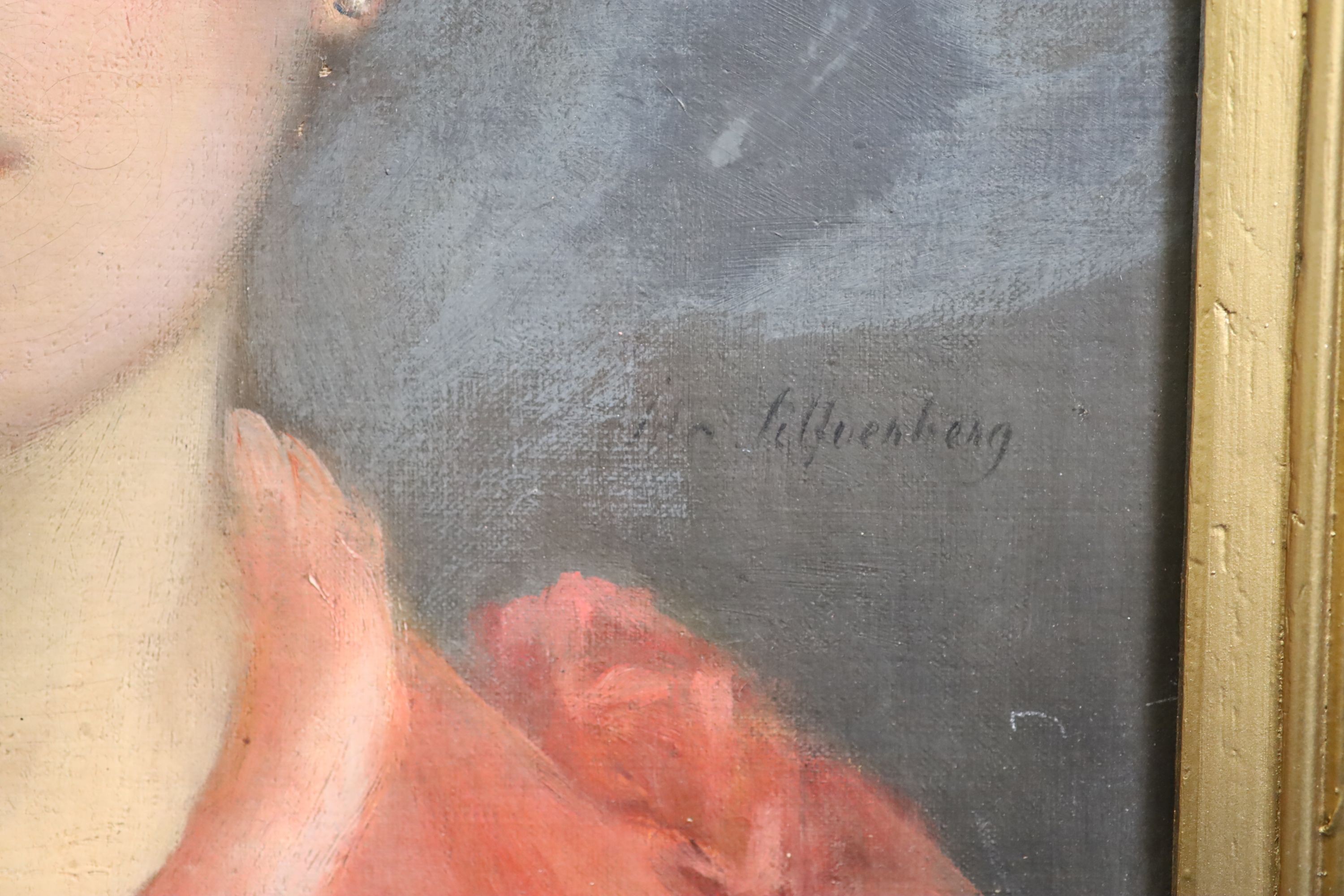 Ida Silfverburg (Finnish, 1834-1899), Portrait of a lady in pink, Oil on canvas, 44 x 36cm.